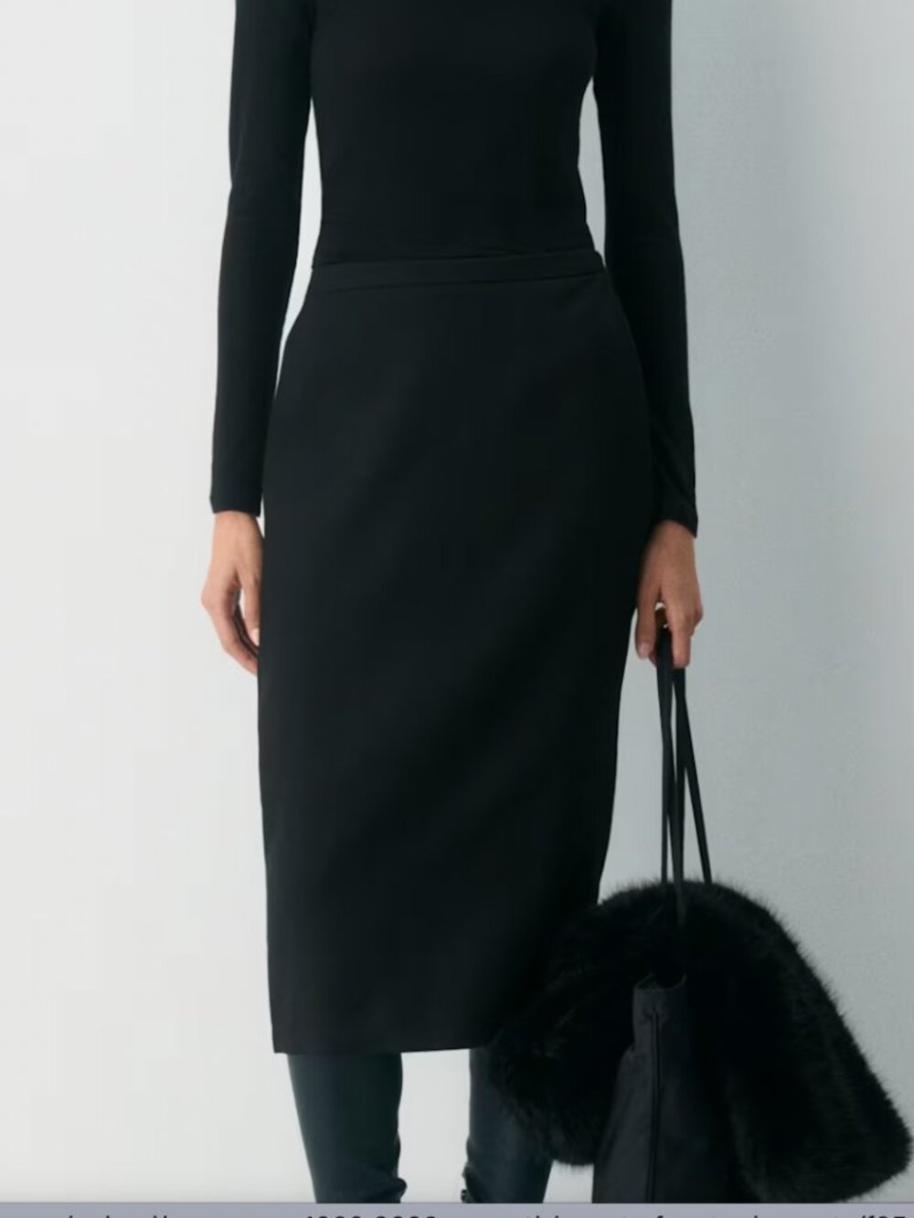 Babaton Aritzia Black Tailored Pencil Skirt with Back Vent